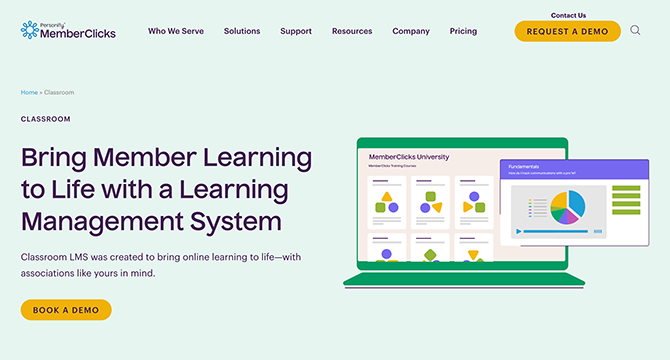 Classroom LMS by Personify is our top recommended learning management software for engaging members and generating non-dues revenue.