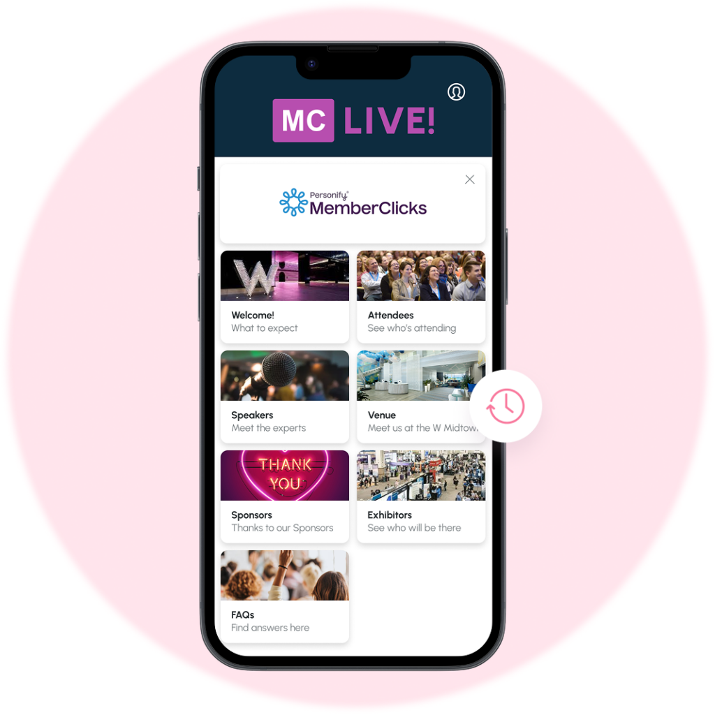 mobile phone showing live events