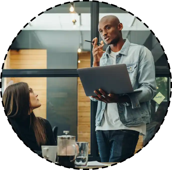 coworkers collaborate at work