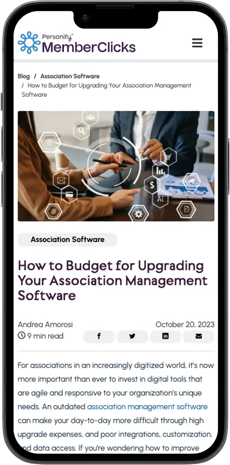 article about budgeting for an AMS software upgrade